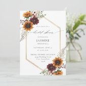 Sonnenblumen und Wildblumen Blumenkohl Brautparty Einladung (Stehend Vorderseite)