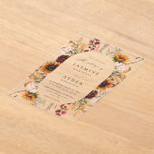 Sonnenblumen und Wildblumen Blumenzehen Acryleinladungen (Ablage )