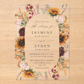 Sonnenblumen und Wildblumen Blumenzehen Acryleinladungen (Vorderseite)