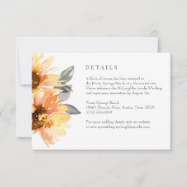 Sonnenblumen und Wildblumen Hochzeitskarte RSVP Karte