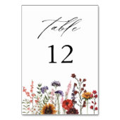 Sonnenblumen und Wildblumen Tischnummer (Rückseite)