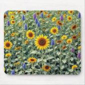 Sonnenblumen- und Wildblumenfeld Mousepad (Vorne)
