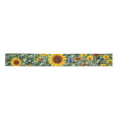 Sonnenblumen- und Wildblumenfeld Satinband (Vorderseite)