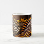 Sonnenblumen und Zebra Kaffeetasse (Mittel)