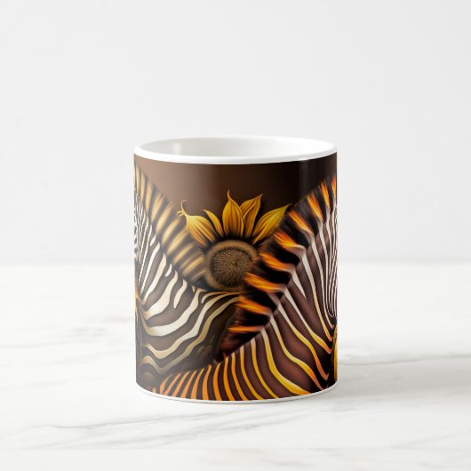 Sonnenblumen und Zebra Kaffeetasse (Mittel)
