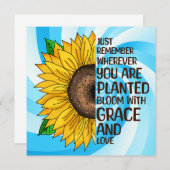 Sonnenblumen und Zitat (Vorne/Hinten)