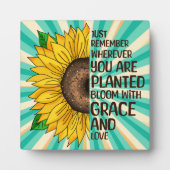 Sonnenblumen und Zitat Fotoplatte (Vorderseite)