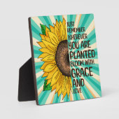 Sonnenblumen und Zitat Fotoplatte (Vorderseite)