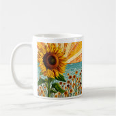Sonnenblumen und Zitat Kaffeetasse (Links)