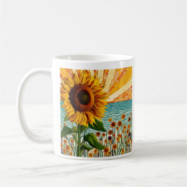Sonnenblumen und Zitat Kaffeetasse