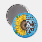 Sonnenblumen und Zitat Magnet (Vorderseite/Rückseite)