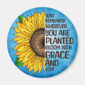 Sonnenblumen und Zitat Magnet (Vorne)