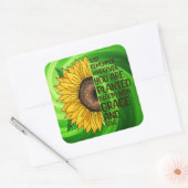 Sonnenblumen und Zitat Quadratischer Aufkleber (Umschlag)