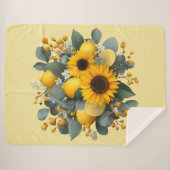 Sonnenblumen und Zitronen Herbstanordnung Sherpadecke (Vorderseite (Horizontal))