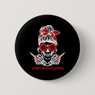 Sonnenblumen-Unordentlicher-Dutt-Totenkopf-Rotes-B Button