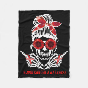 Sonnenblumen-Unordentlicher-Dutt-Totenkopf-Rotes-B Fleecedecke