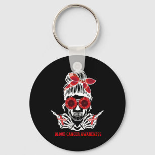 Sonnenblumen-Unordentlicher-Dutt-Totenkopf-Rotes-B Schlüsselanhänger
