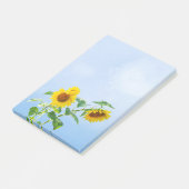 Sonnenblumen unter Blue Sky Post-it Klebezettel (angewinkelt)