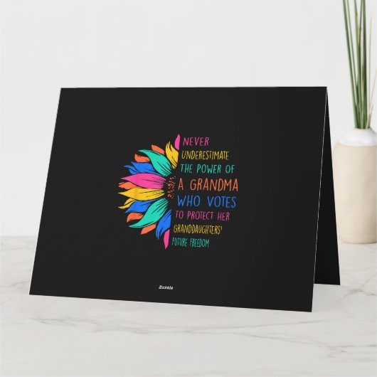 Sonnenblumen unterschätzen den Power von Oma nie Karte (Rückseite)