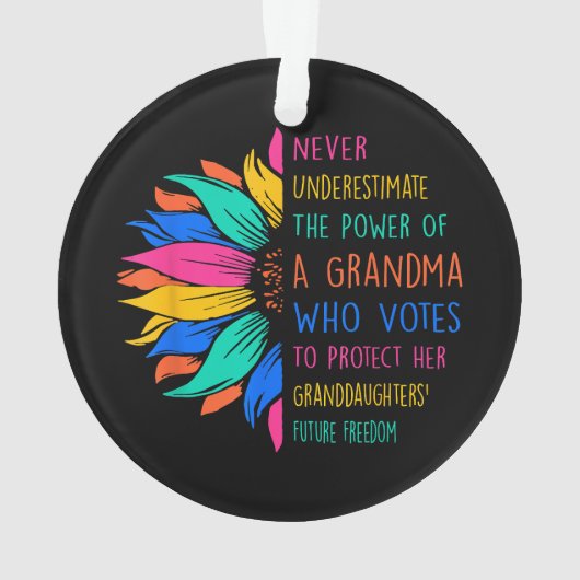 Sonnenblumen unterschätzen den Power von Oma nie Ornament (Rückseite)