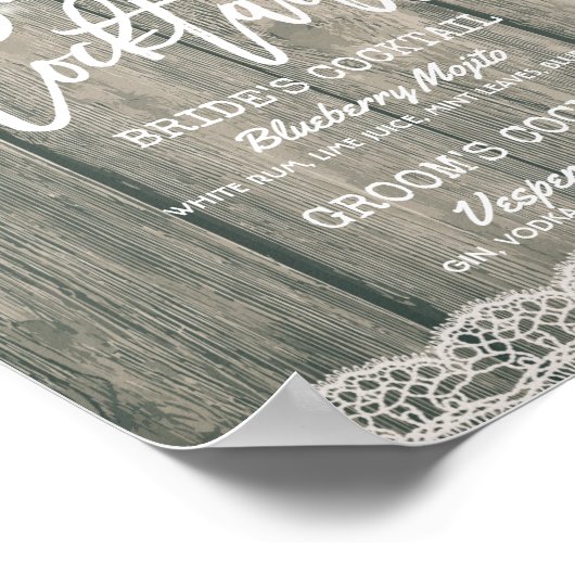 Sonnenblumen Unterschrift Cocktail Drink Menü Poster (Ecke)