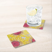 Sonnenblumen-Untersetzer Rechteckiger Pappuntersetzer (Vor Ort)