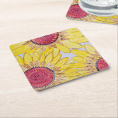 Sonnenblumen-Untersetzer Rechteckiger Pappuntersetzer (angewinkelt)