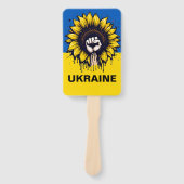 Sonnenblumen unterstützen die Ukraine-Fahne überal Fächer (Vorderseite)