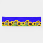 Sonnenblumen Unterstützung für ukrainische Flaggen Banner (Horizontal)
