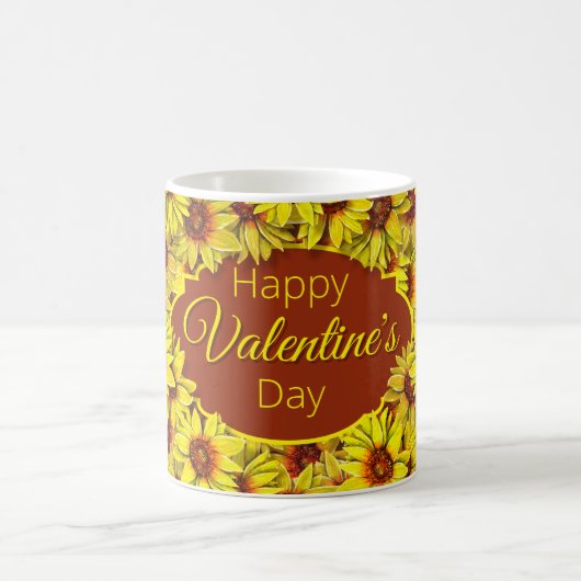 Sonnenblumen Valentinstag Tasse (Mittel)
