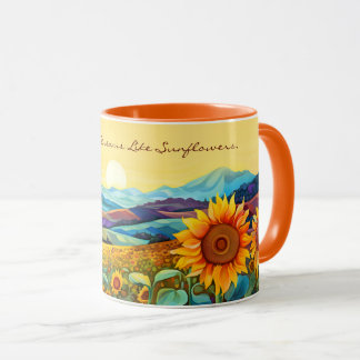 Sonnenblumen Vally Aquarellmalerei | Art Coffe Tasse