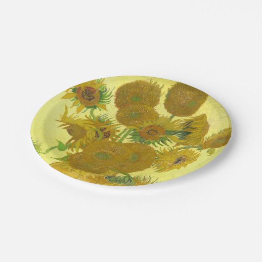 Sonnenblumen Van Gogh | | 1888 Pappteller (Schrägansicht)