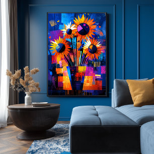 Sonnenblumen – Van Gogh neu interpretiert Vibrante Poster