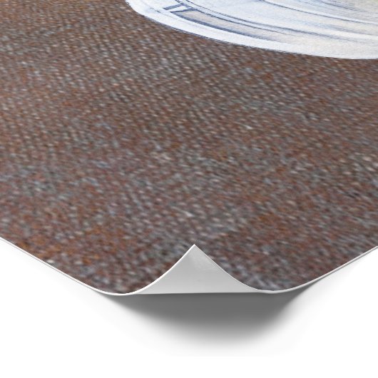 Sonnenblumen-Vase auf dem rustikal-braunen Poster (Ecke)