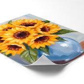 Sonnenblumen Vase Wasserfarbe Blume Bouquet Poster (Ecke)