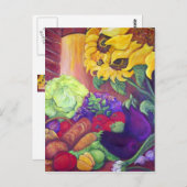 Sonnenblumen & Veggies Postkarte (Vorne/Hinten)