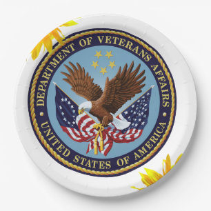 Sonnenblumen Veteranen Papier Teller