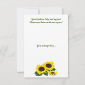 Sonnenblumen Vielen Dank Christlicher Freund Dankeskarte (Rückseite)