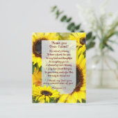 Sonnenblumen Vielen Dank, Christlicher Freund Postkarte (Stehend Vorderseite)
