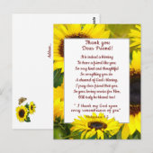 Sonnenblumen Vielen Dank, Christlicher Freund Postkarte (Vorne/Hinten)