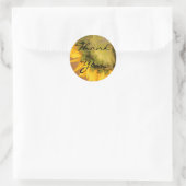 Sonnenblumen, vielen Dank Runder Aufkleber (Tasche)