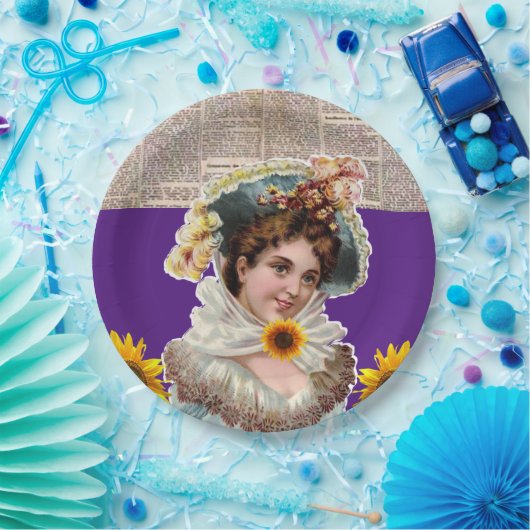 Sonnenblumen Viktorianische Paper-Teller Pappteller (Party)