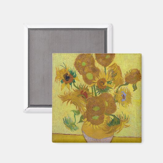 Sonnenblumen, Vincent van Gogh, 1889 Magnet (Vorderseite/Rückseite)