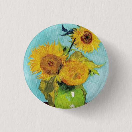 Sonnenblumen Vincent van Gogh Button (Vorderseite)