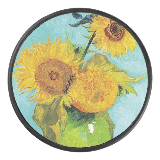 Sonnenblumen Vincent van Gogh Eishockey Puck (Vorderseite)
