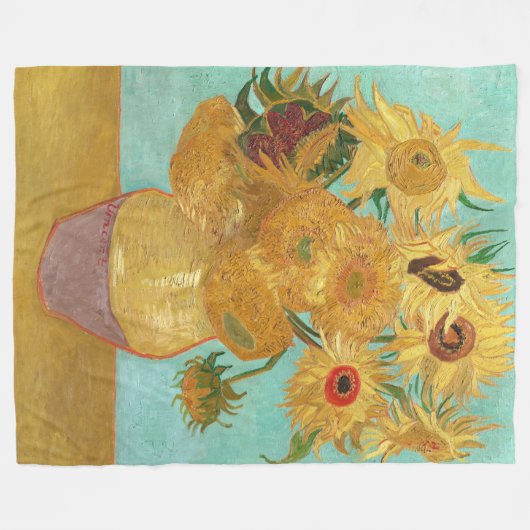Sonnenblumen Vincent van Gogh Fleecedecke (Vorderseite (Horizontal))