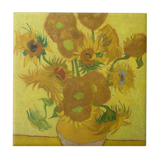 Sonnenblumen - Vincent van Gogh Fliese (Vorderseite)