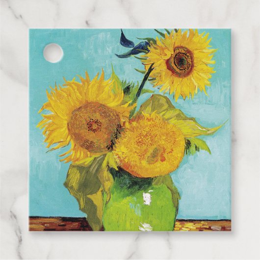 Sonnenblumen Vincent van Gogh Geschenkanhänger (Vorderseite)