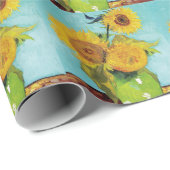 Sonnenblumen Vincent van Gogh Geschenkpapier (Rolleneckpunkt)