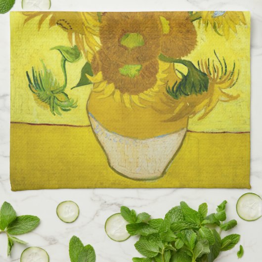 Sonnenblumen Vincent van Gogh Geschirrtuch (Gefaltet)